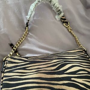 tiger stripes or zebra that was brown and gold